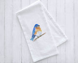 Eastern Bluebird Watercolor Bird Tea Towel