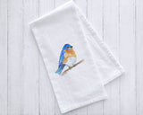 Set of 3 Bird Watercolor Flour Sack Tea Towels