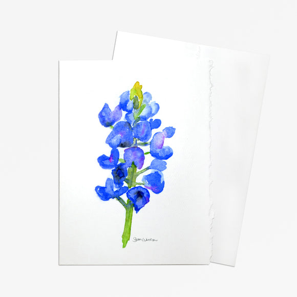 Bluebonnet Watercolor Greeting Card