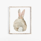 Cottontail Bunny Rabbit - Back - Watercolor Art Print