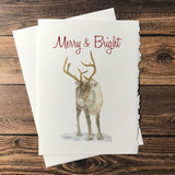 Caribou Watercolor Christmas Cards Set