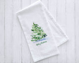 Christmas Tree Watercolor Tea Towel