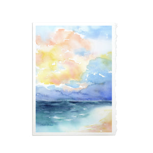 Colorful Ocean Watercolor Greeting Card