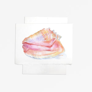 Conch Seashell Watercolor Greeting Card