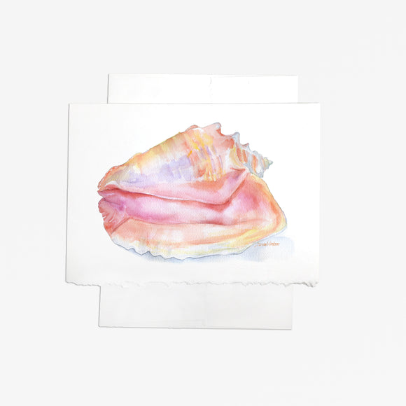 Conch Seashell Watercolor Greeting Card