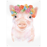 Pig Floral 1 Watercolor Tapestry