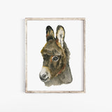 Baby Donkey Watercolor Poster