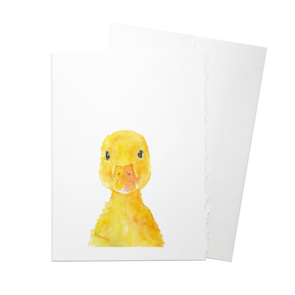 Duckling Face Watercolor Greeting Card