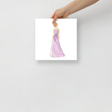Lavender Ball Gown Red Head Princess Watercolor Fashion