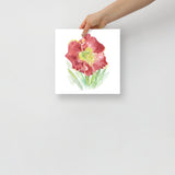 Red Daylily Watercolor Floral Poster