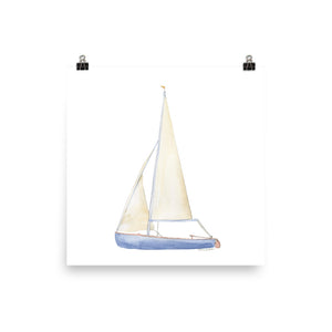 Sailboat 1 Watercolor Art Print