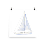 Sailboat 3 Watercolor Painting Giclee