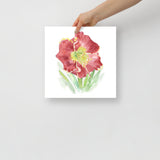 Red Daylily Watercolor Floral Poster