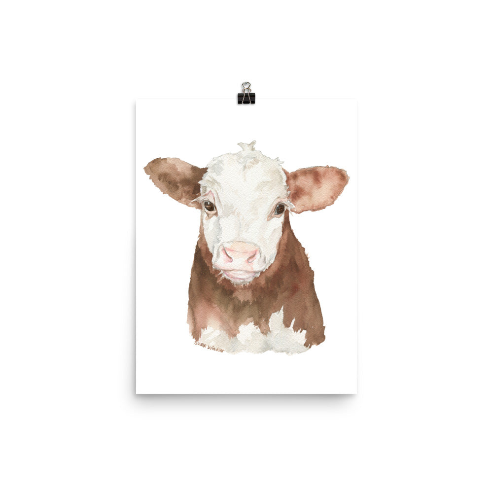Hereford Cattle Calf Watercolor Giclee Print – Susan Windsor