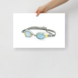 Swim Goggles Watercolor Fine Art Print