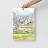 Yosemite Falls Watercolor Fine Art Poster Print