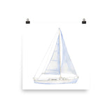 Sailboat 3 Watercolor Painting Giclee