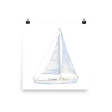 Sailboat 3 Watercolor Painting Giclee