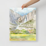 Yosemite Falls Watercolor Fine Art Poster Print