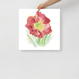 Red Daylily Watercolor Floral Poster