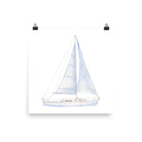 Sailboat 3 Watercolor Painting Giclee