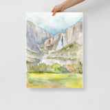 Yosemite Falls Watercolor Fine Art Poster Print