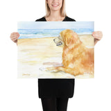 Golden Retriever on the Beach Watercolor