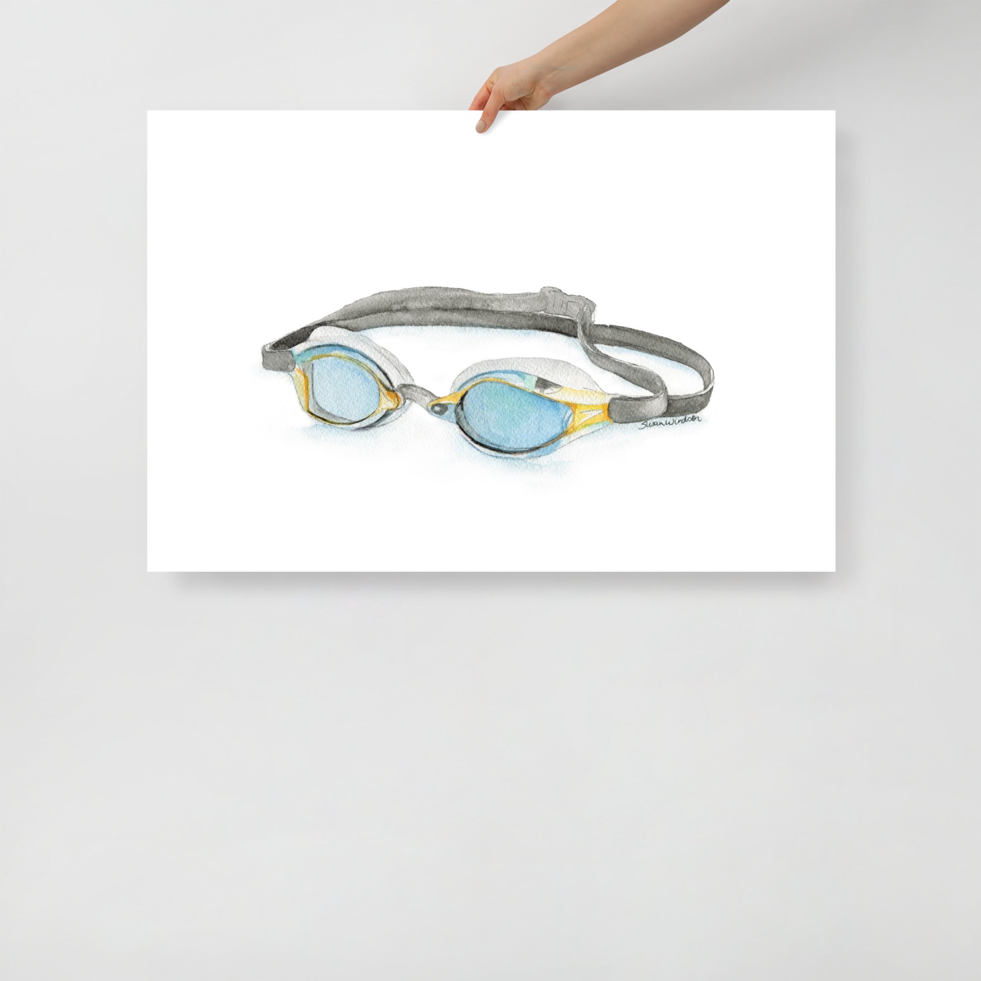 art goggles Swim Goggles Watercolor Fine Art Print – Susan Windsor