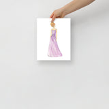 Lavender Ball Gown Red Head Princess Watercolor Fashion