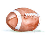 Watercolor Sports Art Print Set - Set of 4 - Football, Basketball, Baseball, Soccer Ball