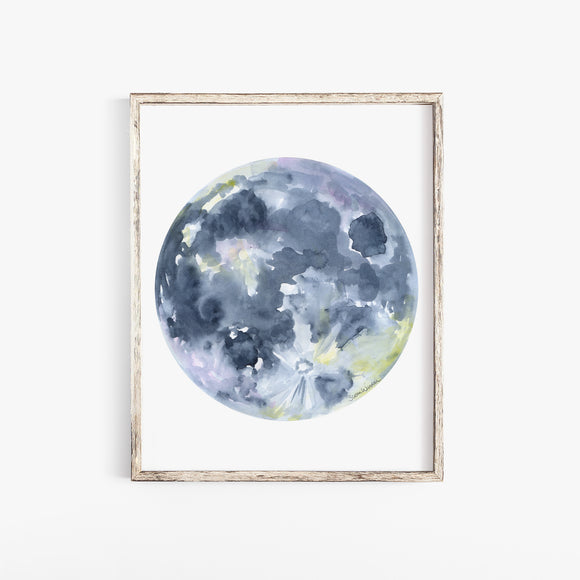 Full Moon Watercolor