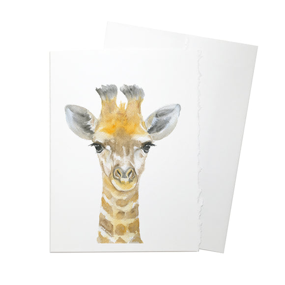 Giraffe Face Watercolor Greeting Card