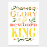 Glory to the Newborn King Watercolor Christmas Card Set