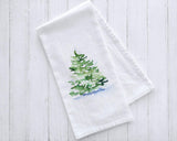 Set of 3 Christmas Watercolor Flour Sack Tea Towels