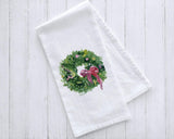 Set of 3 Christmas Watercolor Flour Sack Tea Towels