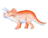 Dinosaur Watercolor Art Prints - Set of 4 Animals - T.rex, Apatosaurus, Triceratops, and Stegosaurus
