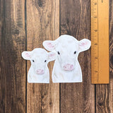 White Cow Calf Vinyl Sticker