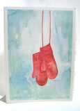 Red Mittens Watercolor Christmas Card Set