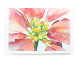 Watercolor Christmas Poinsettia Christmas Cards Set