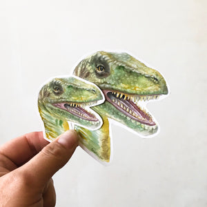 Velociraptor Watercolor Vinyl Sticker