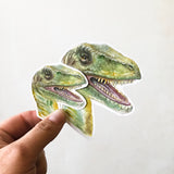 Velociraptor Watercolor Vinyl Sticker