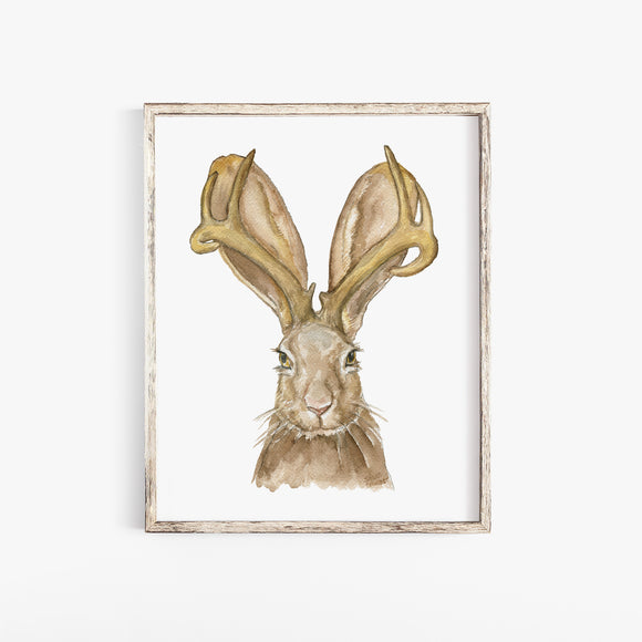Jackalope Watercolor Painting Print