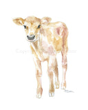 Farm Animal Art Print Set One - Set of 4 Animals - Lamb Pig Cow Chick