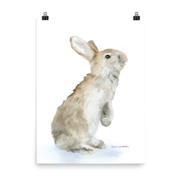 Tan Bunny Rabbit Watercolor
