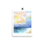 Abstract Beach Watercolor Seascape