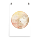 Pluto Planet Watercolor art print