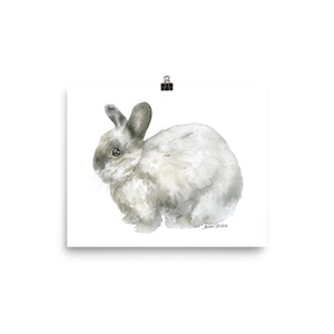Gray Bunny Rabbit Watercolor 2