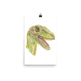 Velociraptor Dinosaur Watercolor Print