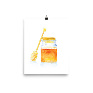 Honey Jar Watercolor Poster