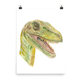 Velociraptor Dinosaur Watercolor Print